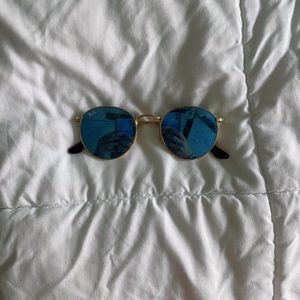 Barley worn ray ban blue sunglasses